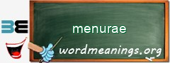 WordMeaning blackboard for menurae